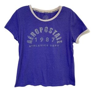Aeropostale Y2K Purple Graphic Baby Tee Women’s Size Medium